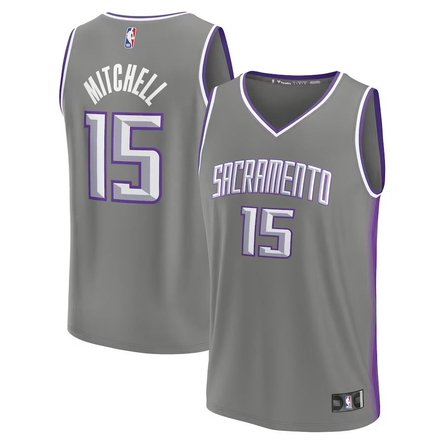 Men Sacramento Kings 15 Davion Mitchell Fanatics Branded Gray City Edition 2022-23 Fastbreak NBA Jersey